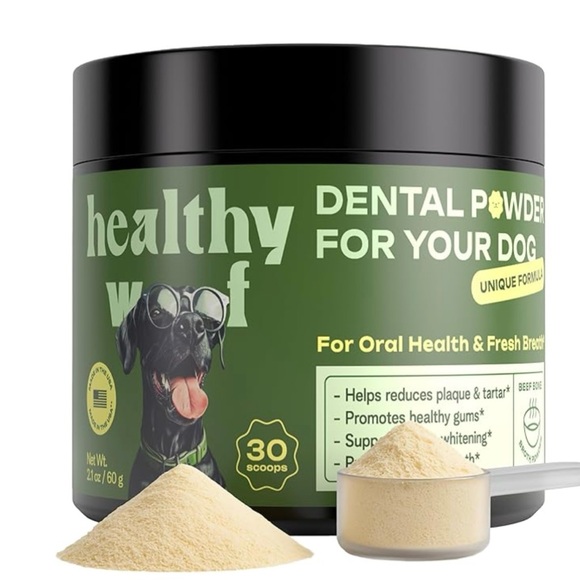 Healthy Woof Other - Healthy Woof Dog Dental Cleaning Powder w Bone Broth - BRAND NEW ! 30 Servings